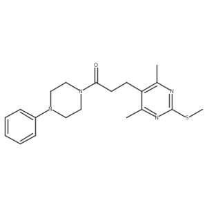 3-[4,6-Dimethyl-2-(methylsulfanyl)pyrimidin-5-yl]-1-(4-phenylpiperazin-1-yl)propan-1-one Structure