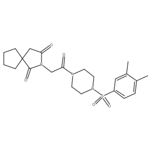 2-{2-[4-(3,4-Dimethylbenzenesulfonyl)piperazin-1-yl]-2-oxoethyl}-2-azaspiro[4.4]nonane-1,3-dione Structure