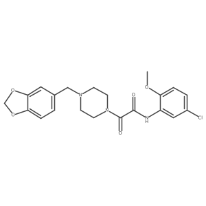 2-(4-(benzo[d][1,3]dioxol-5-ylmethyl)piperazin-1-yl)-N-(5-chloro-2-methoxyphenyl)-2-oxoacetamide结构式