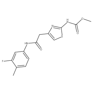 Methyl (4-(2-((3-fluoro-4-methylphenyl)amino)-2-oxoethyl)thiazol-2-yl)carbamate结构式