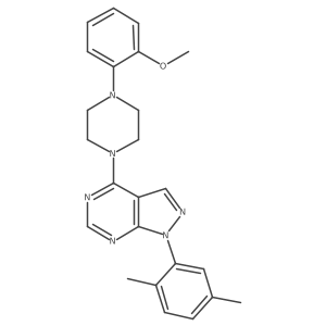1-(2,5-dimethylphenyl)-4-(4-(2-methoxyphenyl)piperazin-1-yl)-1H-pyrazolo[3,4-d]pyrimidine结构式
