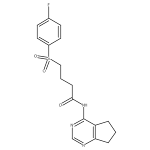N-(6,7-dihydro-5H-cyclopenta[d]pyrimidin-4-yl)-4-((4-fluorophenyl)sulfonyl)butanamide结构式