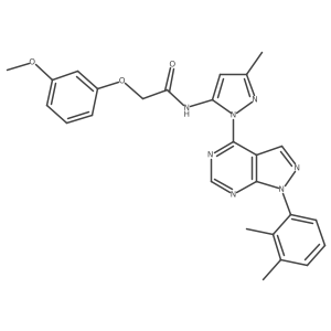 N-{1-[1-(2,3-dimethylphenyl)-1H-pyrazolo[3,4-d]pyrimidin-4-yl]-3-methyl-1H-pyrazol-5-yl}-2-(3-methoxyphenoxy)acetamide Structure