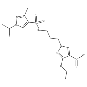 1-(difluoromethyl)-N-[3-(3-ethoxy-4-nitro-1H-pyrazol-1-yl)propyl]-3-methyl-1H-pyrazole-4-sulfonamide Structure