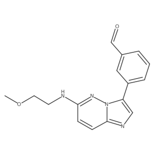 3-(6-(2-Methoxyethylamino)imidazo[1,2-b]pyridazin-3-yl)benzaldehyde结构式