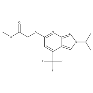 Methyl 2-((2-isopropyl-4-(trifluoromethyl)-2H-pyrazolo[3,4-b]pyridin-6-yl)thio)acetate Structure
