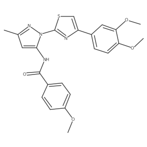 N-(1-(4-(3,4-dimethoxyphenyl)thiazol-2-yl)-3-methyl-1H-pyrazol-5-yl)-4-methoxybenzamide Structure