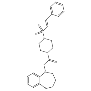 O=C(CN1CCCSc2ccccc21)N1CCN(S(=O)(=O)C=Cc2ccccc2)CC1结构式