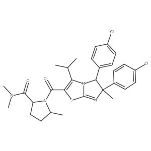 (2S,5S)-1-[(5R,6S)-5,6-bis(4-chlorophenyl)-6-methyl-3-propan-2-yl-5H-imidazo[2,1-b][1,3]thiazole-2-carbonyl]-N,N,5-trimethylpyrrolidine-2-carboxamide Structure