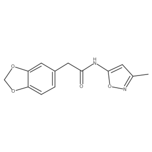 2-(benzo[d][1,3]dioxol-5-yl)-N-(3-methylisoxazol-5-yl)acetamide Structure