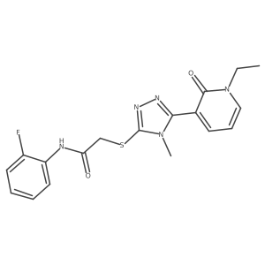 2-((5-(1-ethyl-2-oxo-1,2-dihydropyridin-3-yl)-4-methyl-4H-1,2,4-triazol-3-yl)thio)-N-(2-fluorophenyl)acetamide Structure