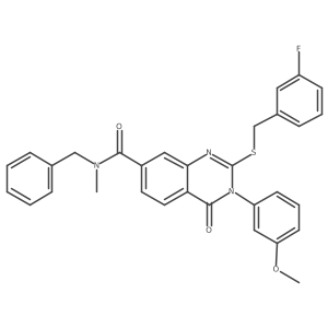 N-benzyl-2-((3-fluorobenzyl)thio)-3-(3-methoxyphenyl)-N-methyl-4-oxo-3,4-dihydroquinazoline-7-carboxamide Structure