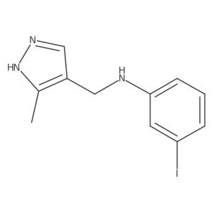 3-Iodo-N-[(3-methyl-1H-pyrazol-4-yl)methyl]aniline结构式