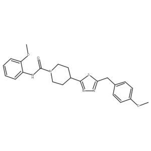 4-(5-(4-methoxybenzyl)-1,3,4-thiadiazol-2-yl)-N-(2-methoxyphenyl)piperidine-1-carboxamide结构式
