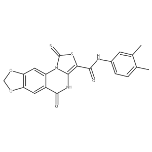 N-(3,4-dimethylphenyl)-5-oxo-1-thioxo-4,5-dihydro-1H-[1,3]dioxolo[4,5-g]thiazolo[3,4-a]quinazoline-3-carboxamide结构式