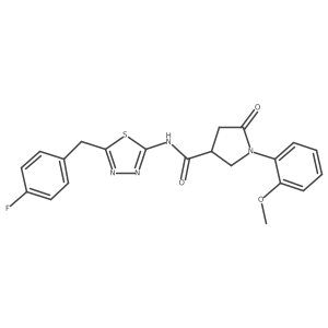 N-[(2E)-5-(4-fluorobenzyl)-1,3,4-thiadiazol-2(3H)-ylidene]-1-(2-methoxyphenyl)-5-oxopyrrolidine-3-carboxamide Structure