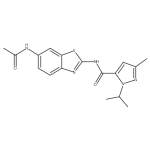 N-(6-acetamidobenzo[d]thiazol-2-yl)-1-isopropyl-3-methyl-1H-pyrazole-5-carboxamide Structure