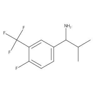 (R)-1-(4-Fluoro-3-(trifluoromethyl)phenyl)-2-methylpropan-1-amine Structure