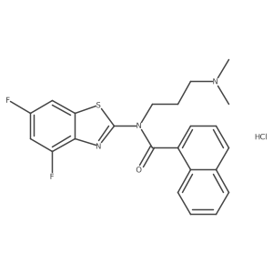 N-(4,6-difluorobenzo[d]thiazol-2-yl)-N-(3-(dimethylamino)propyl)-1-naphthamide hydrochloride Structure