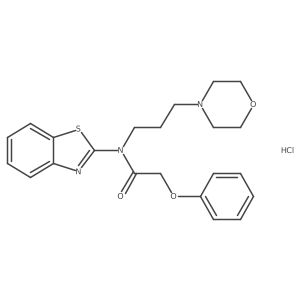N-(benzo[d]thiazol-2-yl)-N-(3-morpholinopropyl)-2-phenoxyacetamide hydrochloride结构式