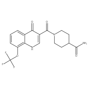 1-{[4-Hydroxy-8-(trifluoromethoxy)quinolin-3-yl]carbonyl}piperidine-4-carboxamide结构式