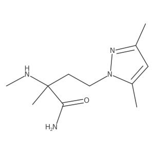 4-(3,5-dimethyl-1H-pyrazol-1-yl)-2-methyl-2-(methylamino)butanamide Structure