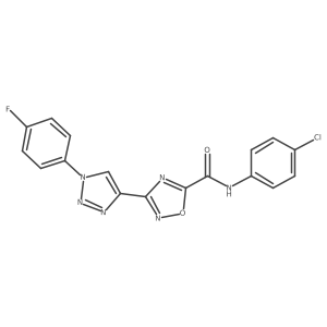 N-(4-chlorophenyl)-3-[1-(4-fluorophenyl)-1H-1,2,3-triazol-4-yl]-1,2,4-oxadiazole-5-carboxamide结构式
