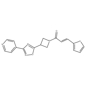(E)-1-(3-(3-(pyridin-4-yl)-1,2,4-oxadiazol-5-yl)azetidin-1-yl)-3-(thiophen-2-yl)prop-2-en-1-one Structure