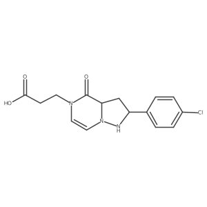 3-[2-(4-Chlorophenyl)-4-oxo-1,2,3,3a-tetrahydropyrazolo[1,5-a]pyrazin-5-yl]propanoic acid结构式