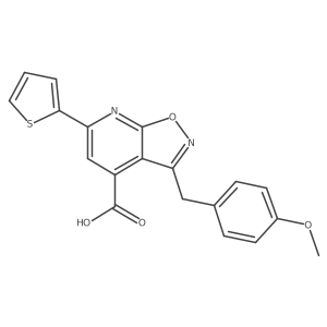 3-(4-Methoxybenzyl)-6-(thiophen-2-yl)isoxazolo[5,4-b]pyridine-4-carboxylic acid结构式