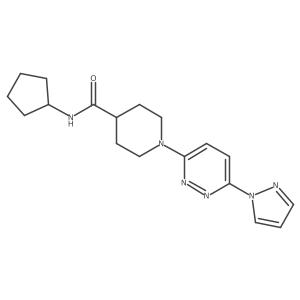 1-(6-(1H-pyrazol-1-yl)pyridazin-3-yl)-N-cyclopentylpiperidine-4-carboxamide结构式