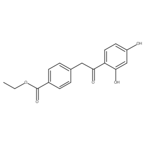 Ethyl 4-(2-(2,4-dihydroxyphenyl)-2-oxoethyl)benzoate Structure