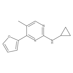 N-cyclopropyl-4-(furan-2-yl)-5-methylpyrimidin-2-amine Structure