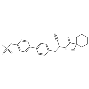 Cyclohexanecarboxamide, 1-amino-N-[(1S)-1-cyano-2-[4a(2)-[(methylsulfonyl)oxy][1,1a(2)-biphenyl]-4-yl]ethyl]- Structure