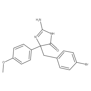2-Amino-5-[(4-bromophenyl)methyl]-5-(4-methoxyphenyl)-4,5-dihydro-1H-imidazol-4-one结构式