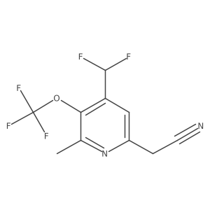 2-(4-(Difluoromethyl)-6-methyl-5-(trifluoromethoxy)pyridin-2-yl)acetonitrile结构式