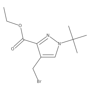 Ethyl 4-(bromomethyl)-1-(tert-butyl)-1H-pyrazole-3-carboxylate结构式