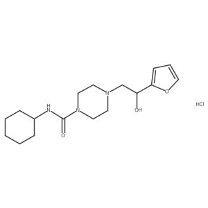 N-Cyclohexyl-4-[2-(furan-2-YL)-2-hydroxyethyl]piperazine-1-carboxamide hydrochloride结构式