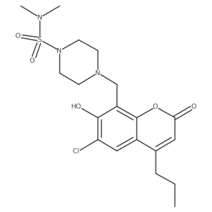 4-[(6-chloro-7-hydroxy-2-oxo-4-propyl-2H-chromen-8-yl)methyl]-N,N-dimethylpiperazine-1-sulfonamide Structure