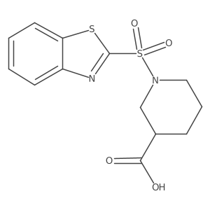 1-(Benzo[d]thiazol-2-ylsulfonyl)piperidine-3-carboxylic acid结构式