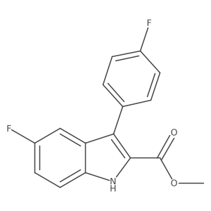 1h-Indole-2-carboxylic acid,5-fluoro-3-(4-fluorophenyl)-,methyl ester结构式