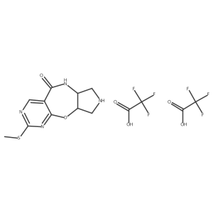 2-(Methylthio)-6,6a,7,8,9,9a-hexahydro-5H-pyrimido[5,4-f]-pyrrolo[3,4-b][1,4]oxazepin-5-one bis(trifluoroacetate) Structure