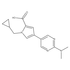 1-(Cyclopropylmethyl)-4-(2-(Dimethylamino)Pyrimidin-5-Yl)-1H-Pyrrole-2-Carboxylic Acid结构式