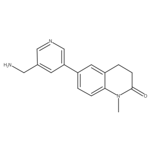 6-(5-Aminomethyl-pyridin-3-yl)-1-methyl-3,4-dihydro-1H-quinolin-2-one结构式