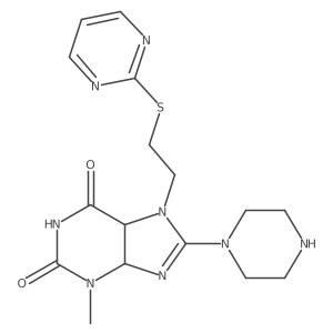 3-Methyl-8-piperazin-1-yl-7-(2-pyrimidin-2-ylsulfanylethyl)-4,5-dihydropurine-2,6-dione Structure