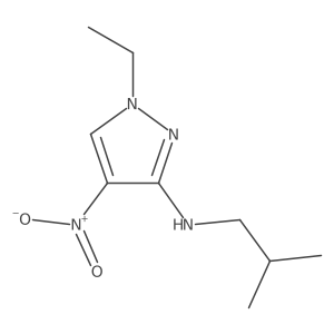 1-Ethyl-N-isobutyl-4-nitro-1H-pyrazol-3-amine结构式