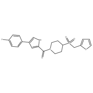 (4-(4-fluorophenyl)-1H-pyrrol-2-yl)(4-((furan-2-ylmethyl)sulfonyl)piperidin-1-yl)methanone结构式