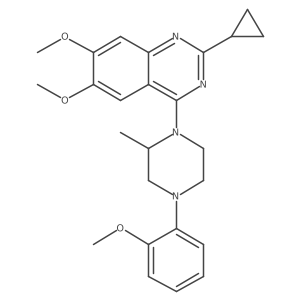2-Cyclopropyl-6,7-dimethoxy-4-[4-(2-methoxy-phenyl)-2-methyl-piperazin-1-yl]-quinazoline Structure