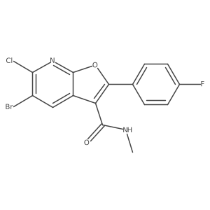 5-bromo-6-chloro-2-(4-fluorophenyl)-N-methylfuro[2,3-b]pyridine-3-carboxamide Structure