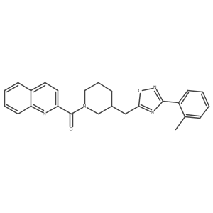 Quinolin-2-yl(3-((3-(o-tolyl)-1,2,4-oxadiazol-5-yl)methyl)piperidin-1-yl)methanone Structure
